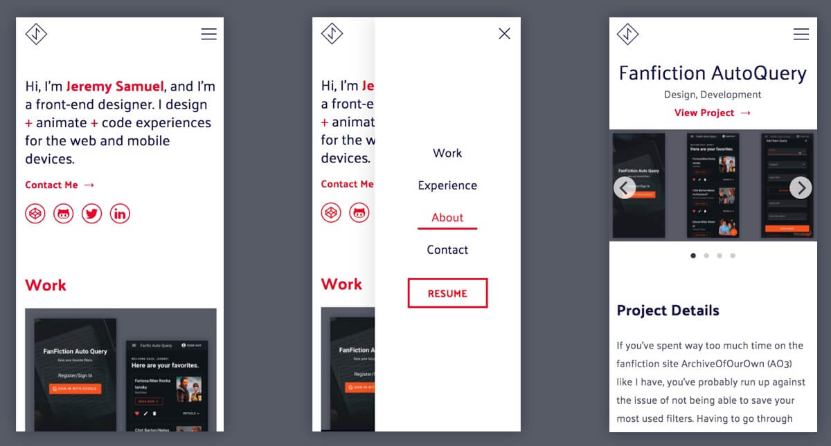 NuxtJS Portfolio Theme Screenshot